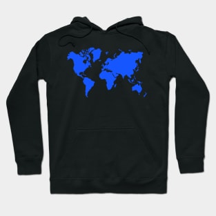 Blue world map Hoodie